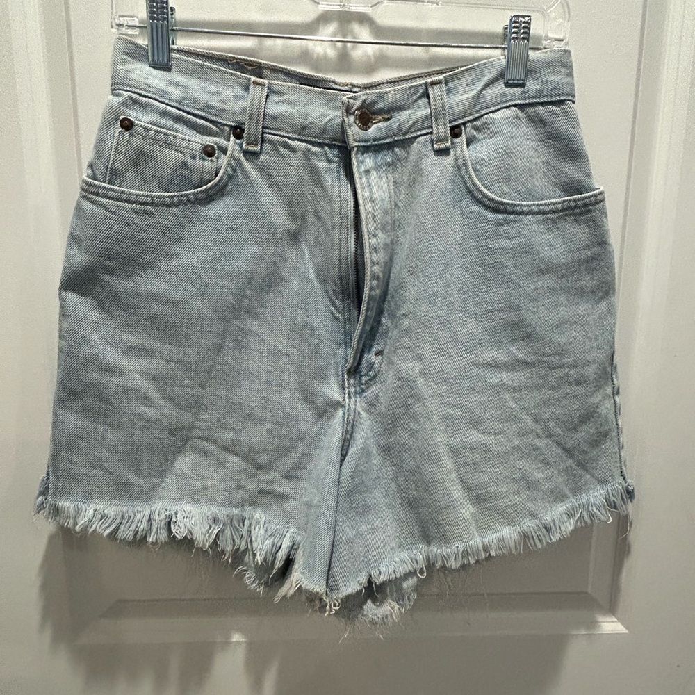 Route 66 Light Blue Frayed Jean Shorts